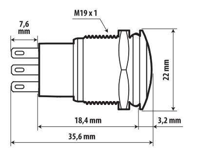 Lampa Interruttore a pulsante con spia a Led, 12/24V - Verde 45575