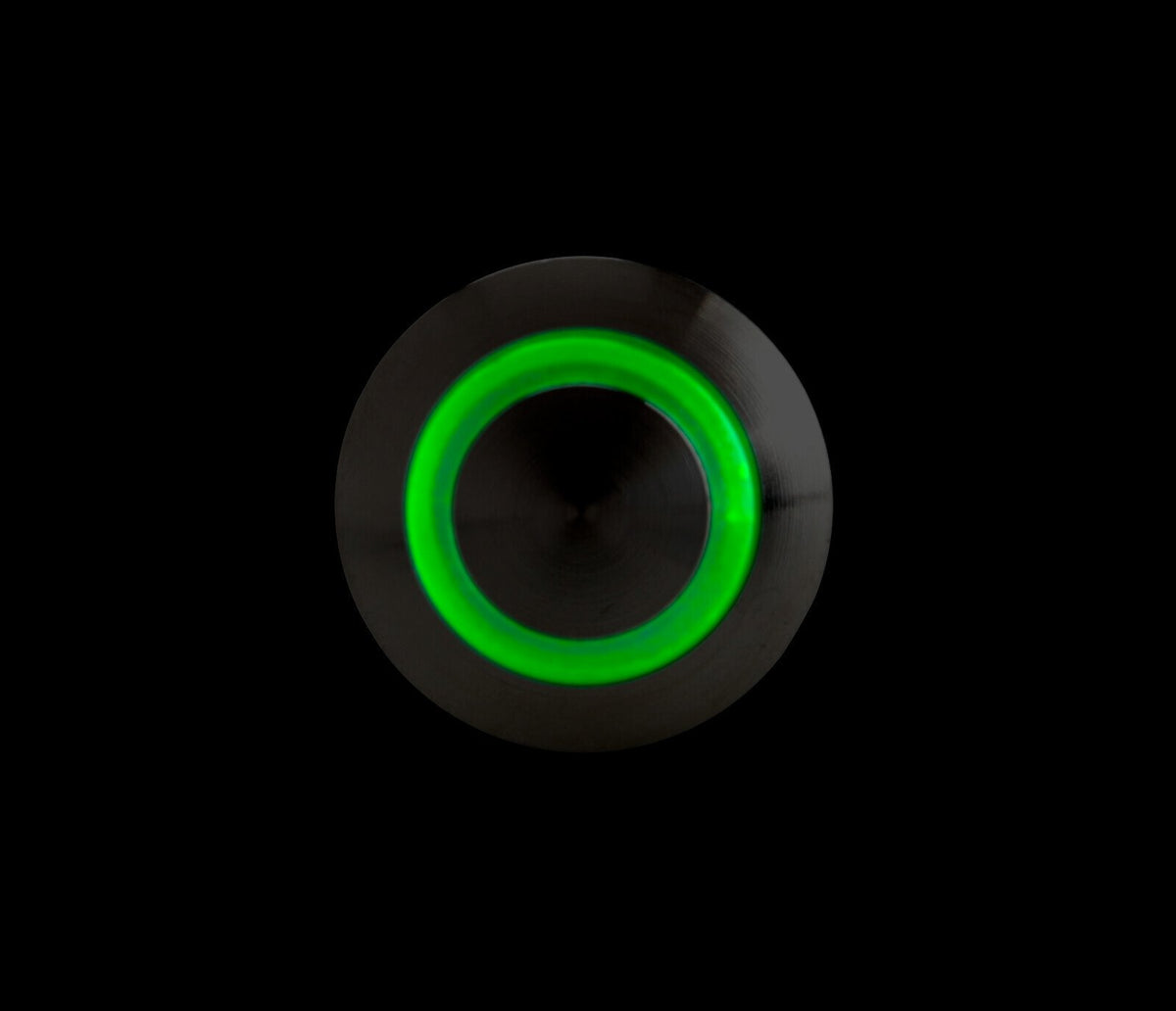 Lampa Interruttore a pulsante con spia a Led, 12/24V - Verde 45575
