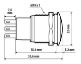 Lampa Interruttore a pulsante con spia a Led, 12/24V - Blu 45576