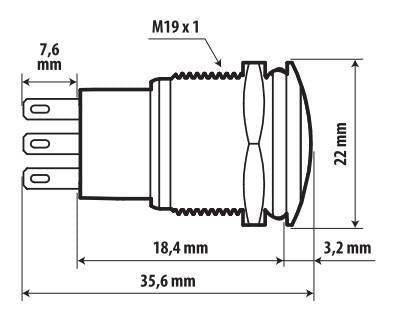 Lampa Interruttore a pulsante con spia a Led, 12/24V - Blu 45576