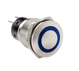 Lampa Interruttore a pulsante con spia a Led, 12/24V - Blu 45576