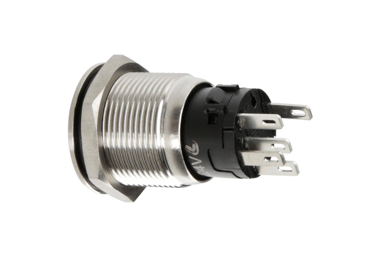 Lampa Interruttore a pulsante con spia a Led, 12/24V - Blu 45576