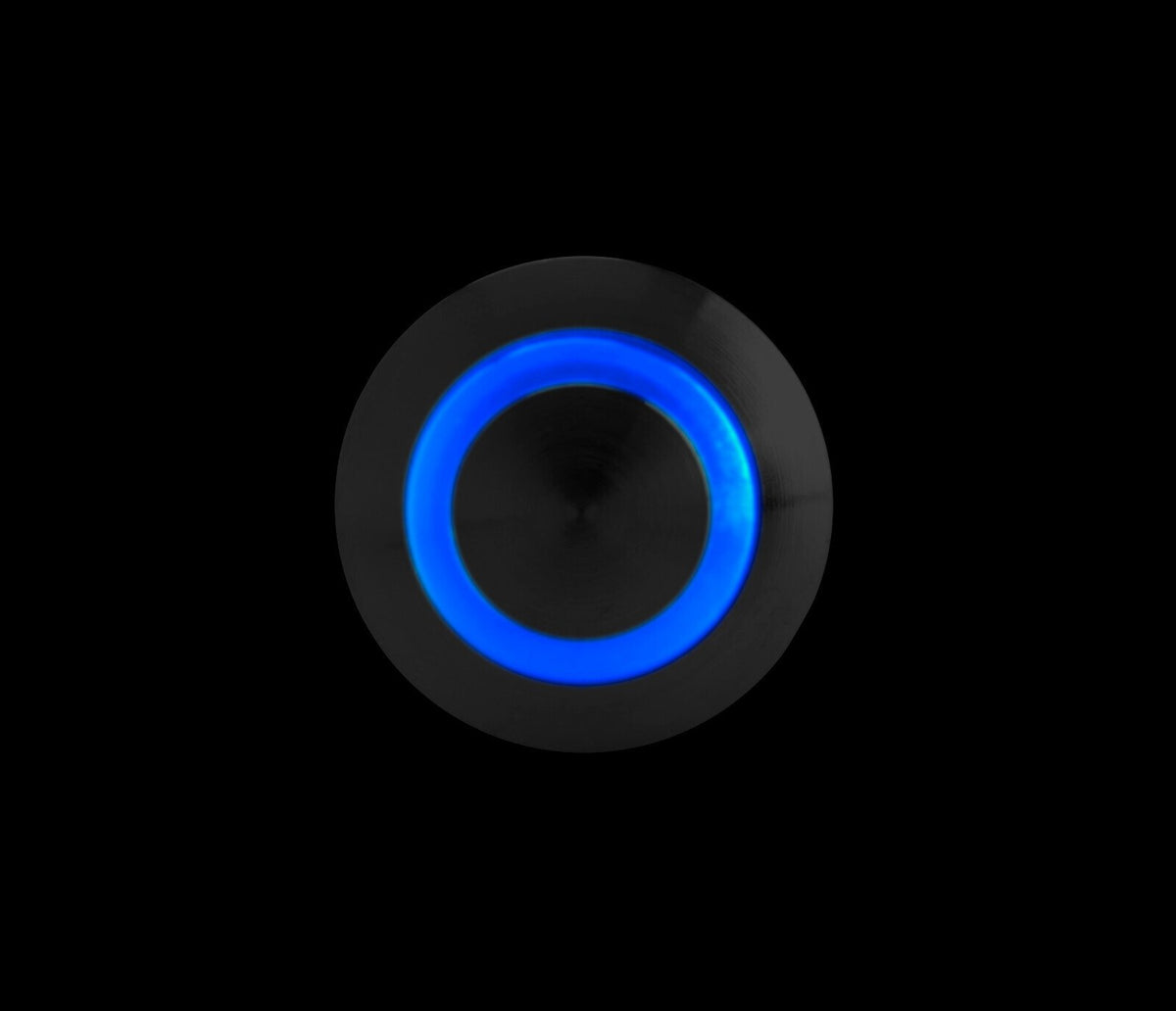 Lampa Interruttore a pulsante con spia a Led, 12/24V - Blu 45576