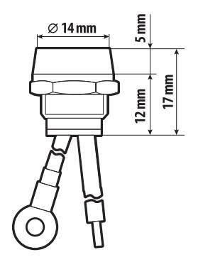Lampa Spia LED Ottone Cromato 12/24V Rosso 15A