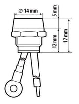 Lampa Spia LED Ottone Cromato 12/24V Rosso 15A