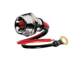 Lampa Spia LED Ottone Cromato 12/24V Rosso 15A