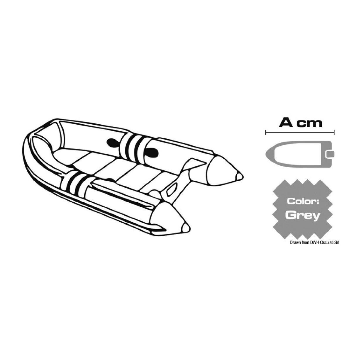 Lona Osculati para embarcaciones auxiliares/auxiliares gris 300D 46.501.01