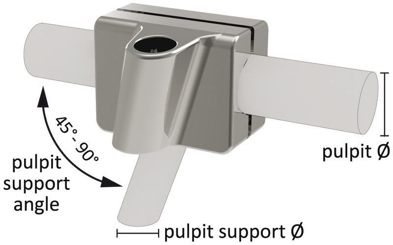 Osculati Basi DX-SX acciaio inox fissaggio su pulpito d. 22-25mm sistema Mickey 46.825.11