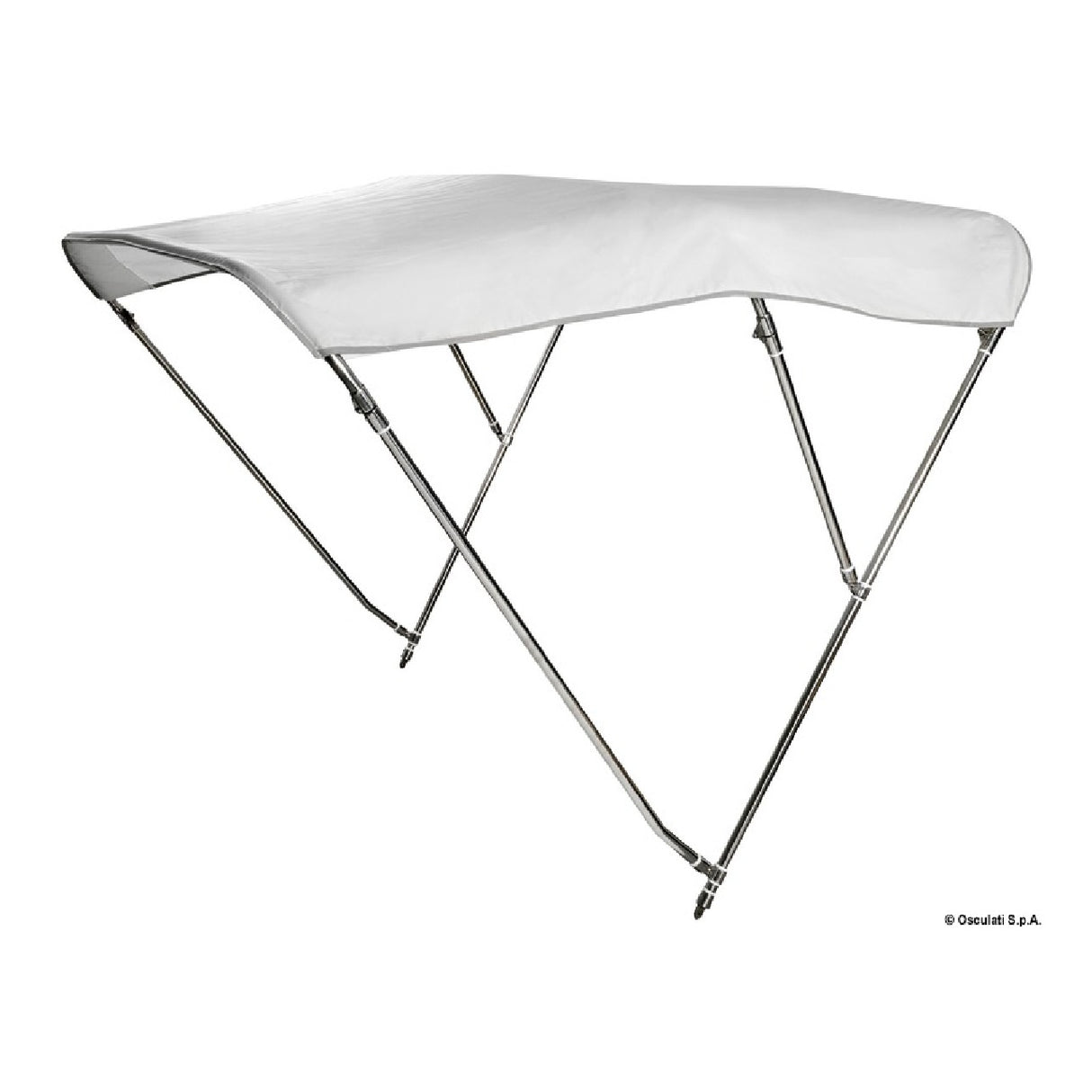Toldo Osculati de 3 arcos en acero inoxidable, alto, blanco 46.920.02