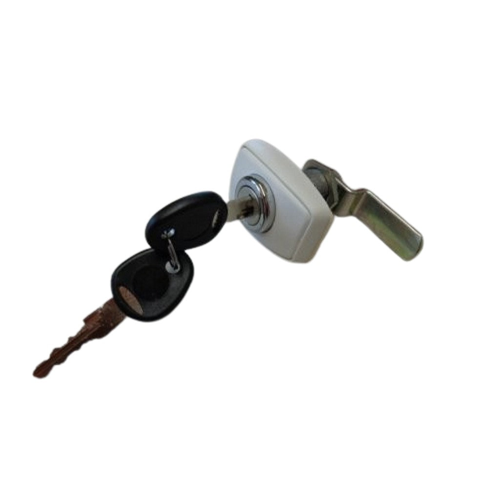 Serratura gavone rettangolare bianca New System con staffa 7 mm