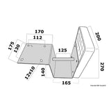 Osculati Hilfsmotorhalterung für Plattform, abgesenktes Modell 47.376.13