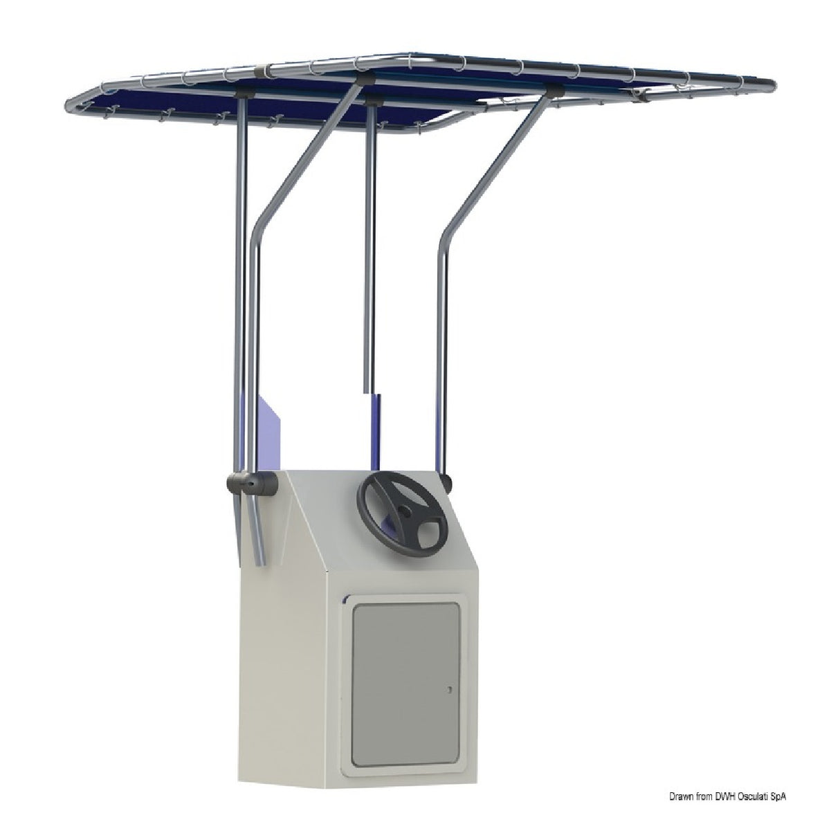 Oceansouth - Techo retráctil de aluminio en forma de T, color azul