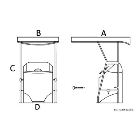 Osculati T-Top aus Edelstahl für Konsole 48.195.50