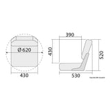 Osculati Deluxe Sitz mit klappbarer Rückenlehne 48.403.01
