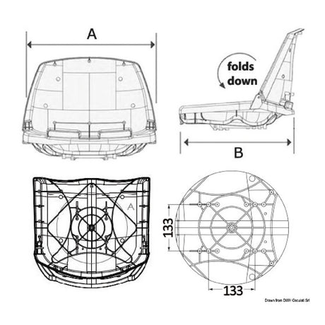 Osculati Polyethylensitz mit klappbarer Rückenlehne 48.405.00
