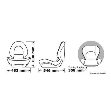 Asiento plegable ergonómico Attwood Centric II