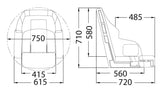 Asiento anatómico acolchado Osculati con elevación 3090 48.410.22