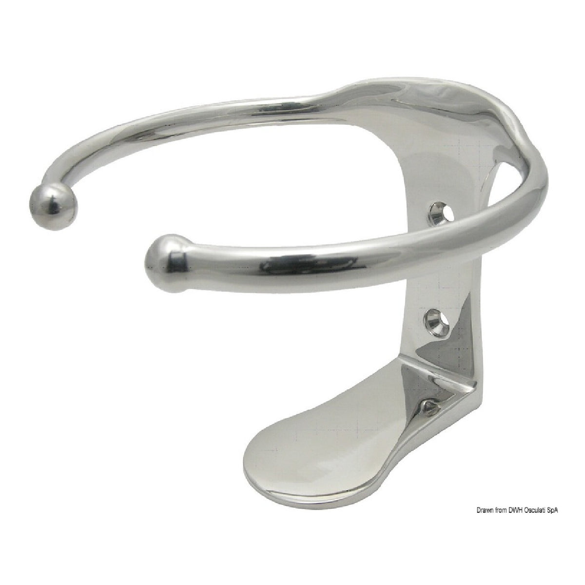 Osculati Porta bicchieri inox singolo fissaggio a vite 48.429.10