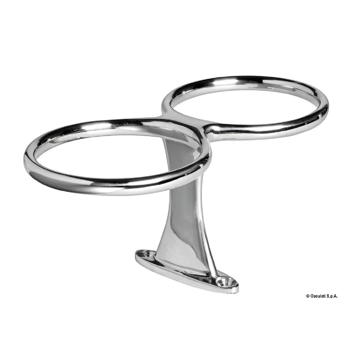 Osculati Portavasos individual de acero inoxidable con fijación por tornillos 48.429.10