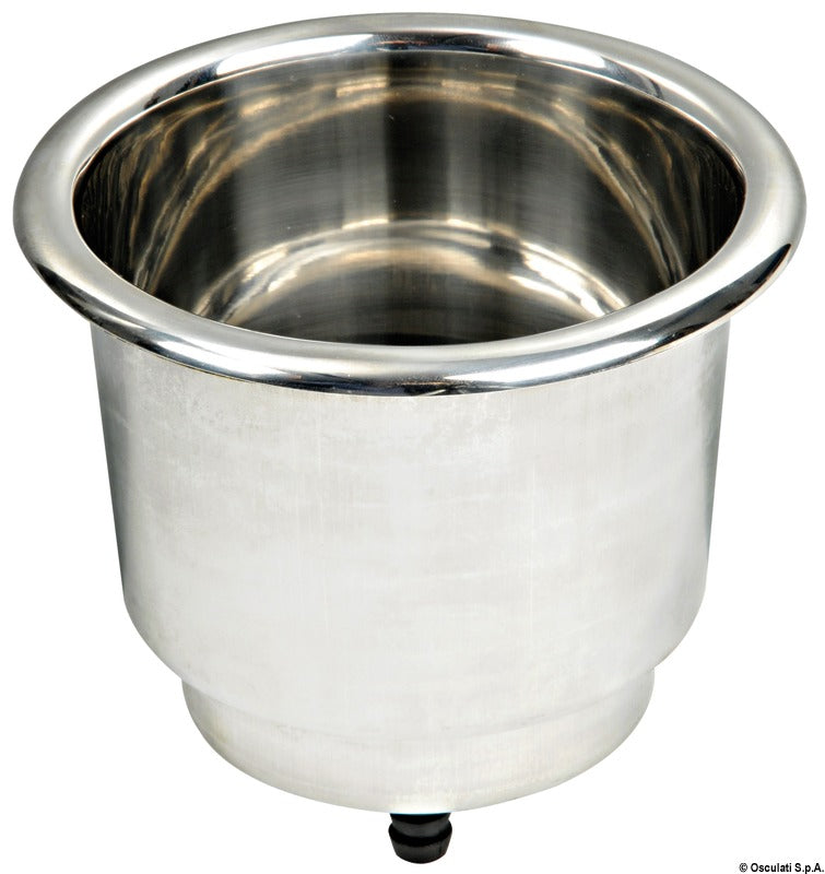 Osculati Portabicchieri inox nero op. con drenaggio logo 48.430.81