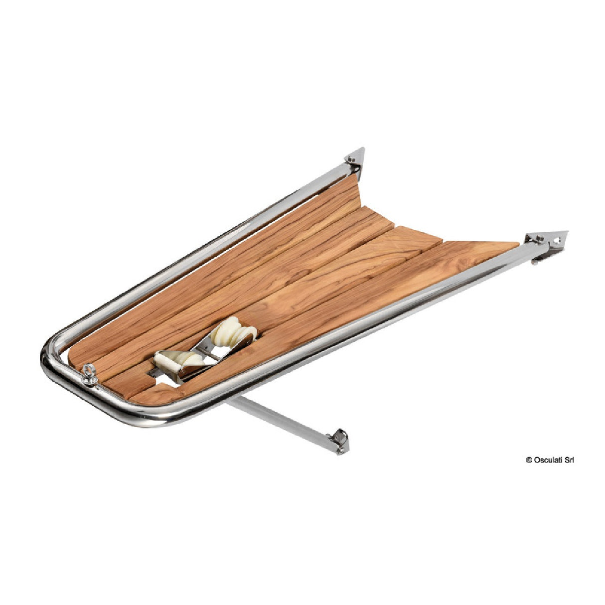 Osculati Delfiniera con musone a ribalta per ancore Inox-Teak 48.471.04