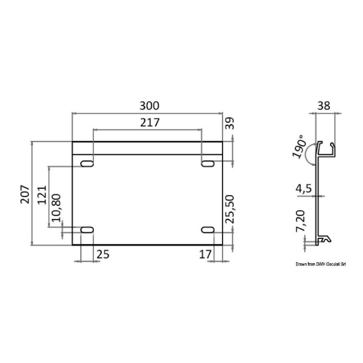 Osculati Kit slitta scorrevole per piedi sedile 48.692.04