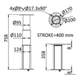 Osculati Gamba tavolo elettrica ROUND-ALU 48.737.12