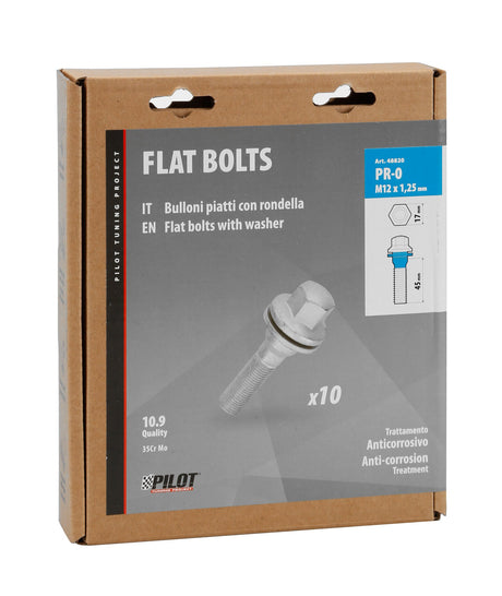 Pilot Set 10 bulloni lunghi piatti con rondella - PR0 - D/Blister