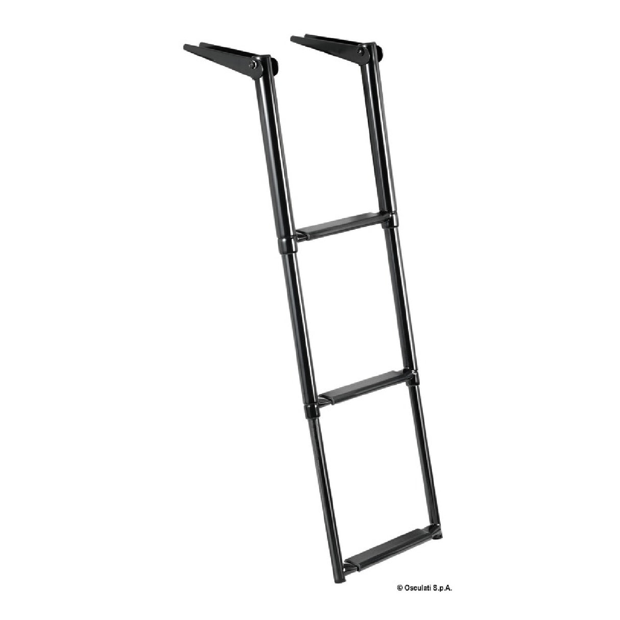 Osculati Total Black telescopic ladder for swimming platform 49.536.03