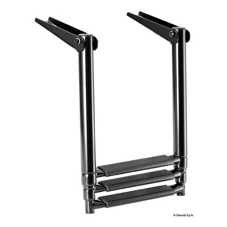Osculati Total Black telescopic ladder for swimming platform 49.536.03