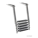 Escalera telescópica Osculati para plataforma de baño con peldaños anchos 49.541.63