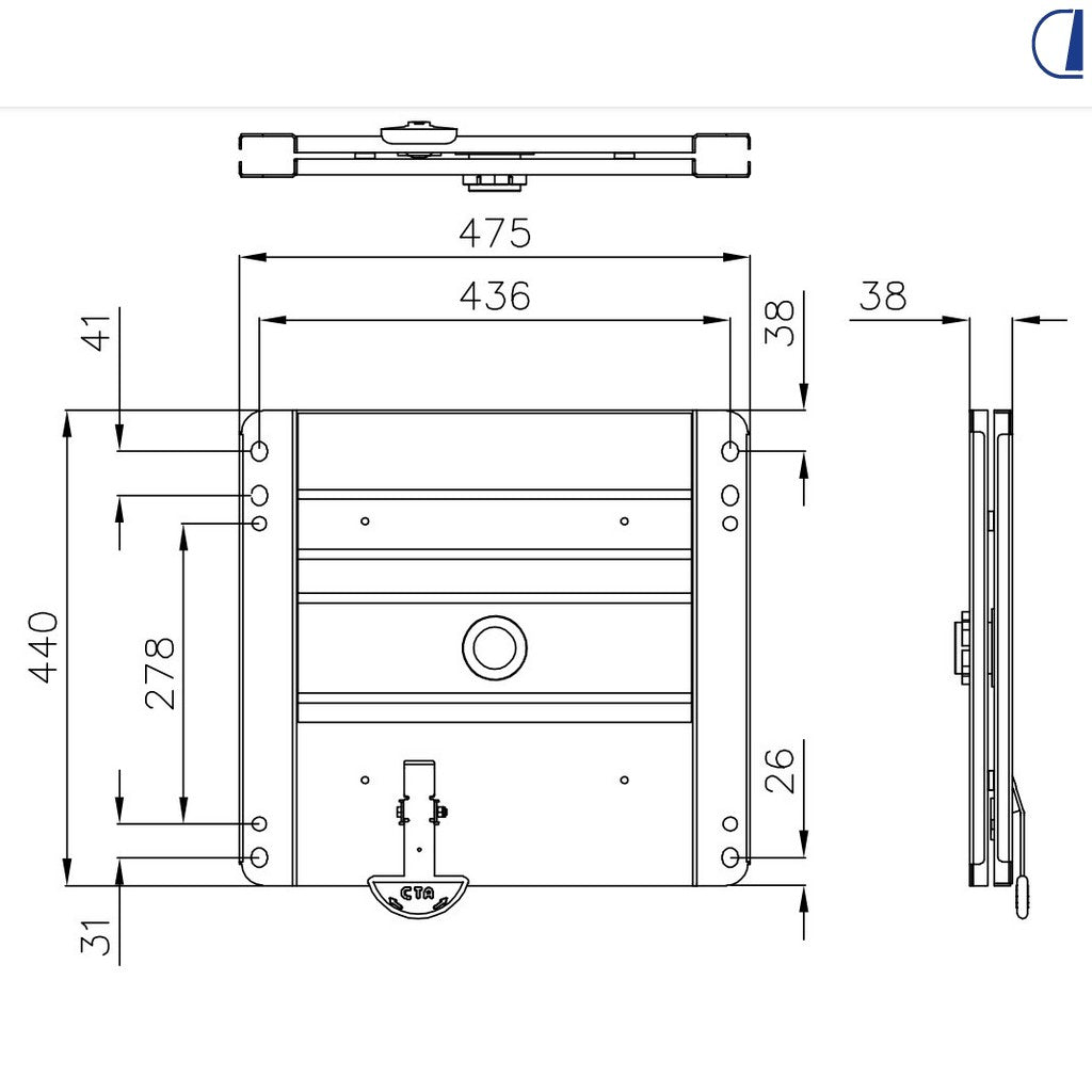 Di-Tec Piastra girevole per sedile Ford Transit 2006–2014 dx/sx