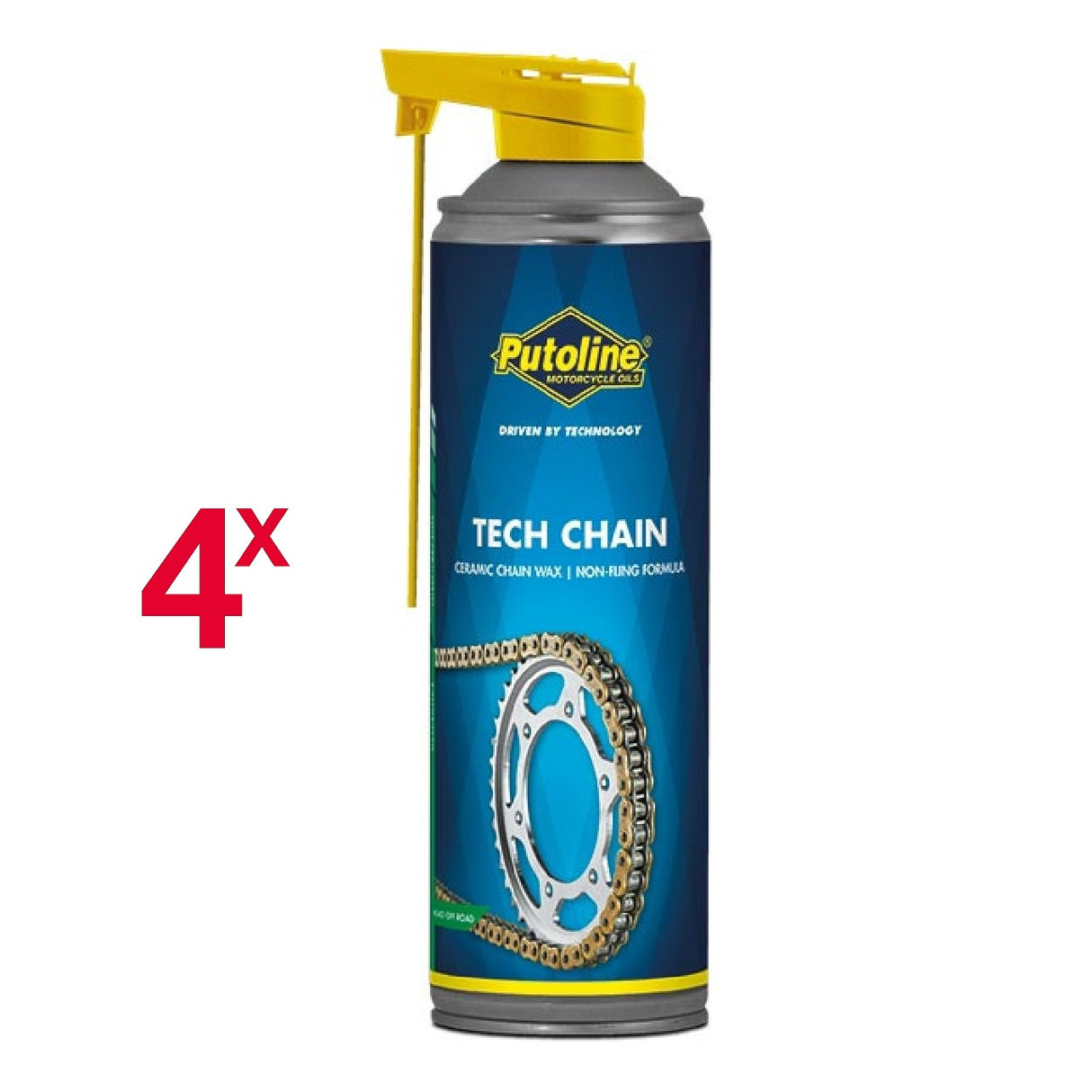 4 X Putoline Grasso lubrificante catene Spray TECH CHAIN 500 ml