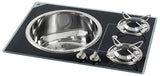 Osculati Piano cottura 2 fuochi in cristallo + lavello inox 50.100.69 50.100.69