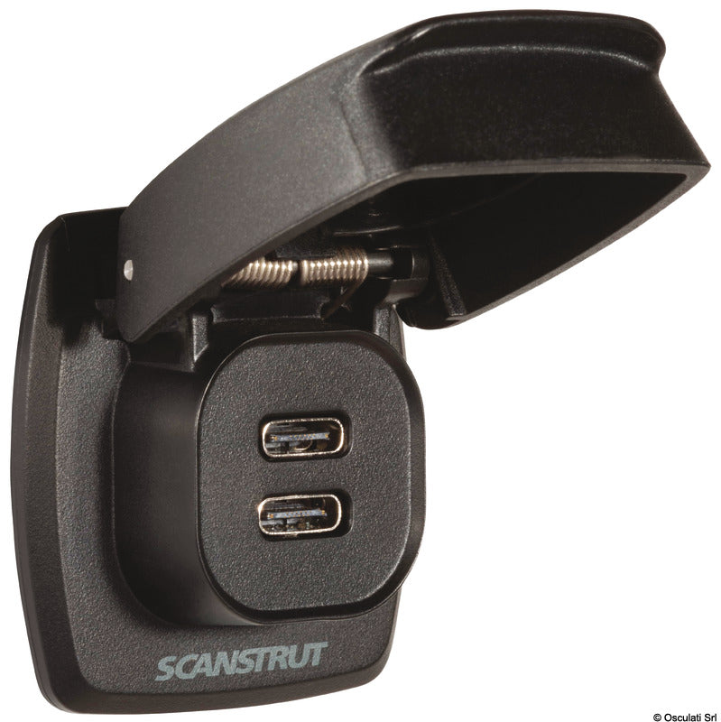 Scanstrut Flip Pro Presa Doppia USB-C Stagna 12/24 V