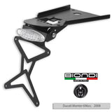 Biondi Portatarga Moto Regolabile Acciaio Nero Ducati Monster 696 - Kit Completo