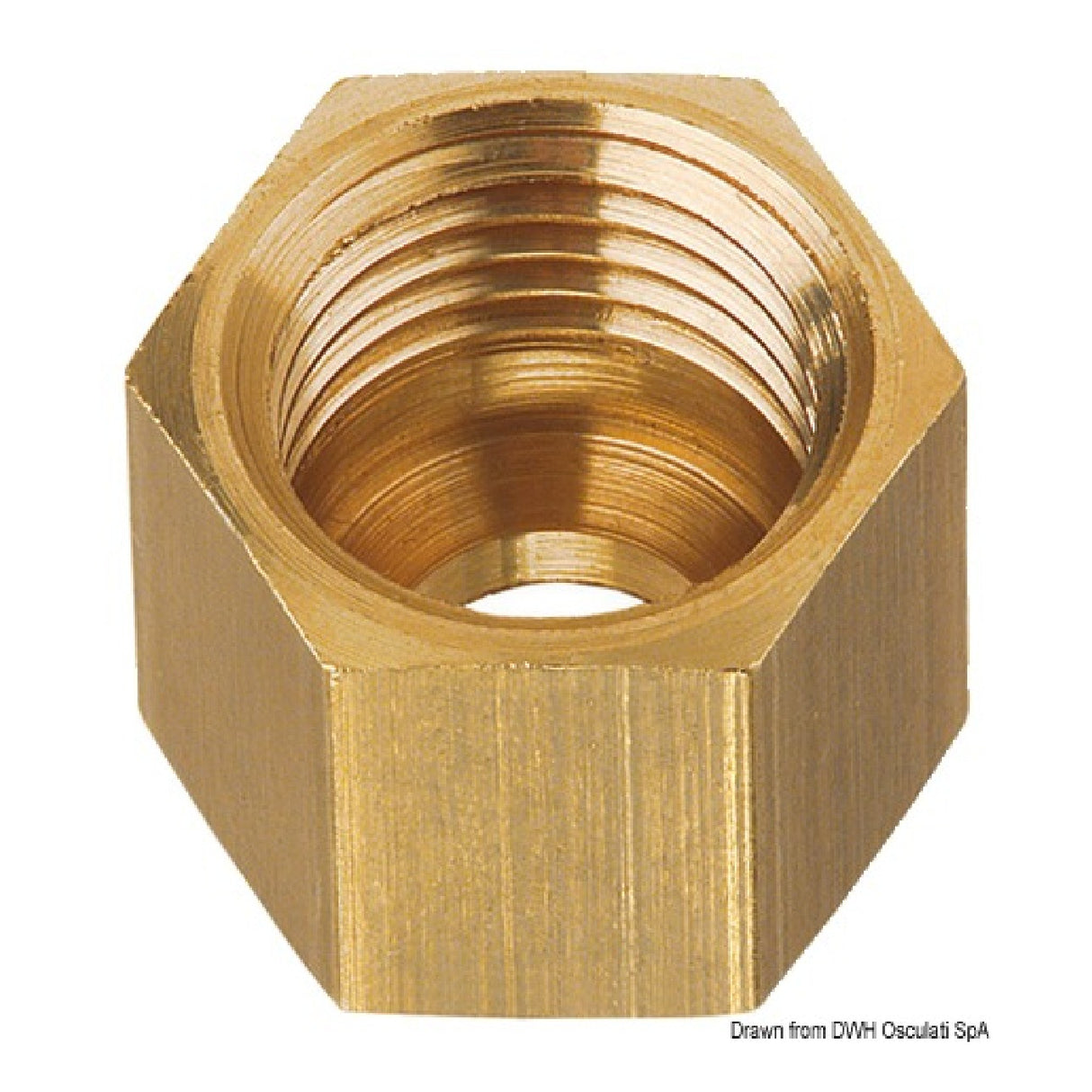 GOK Messingmutter für 8-mm-Kupferrohr, M14 x 1,5F Steigung