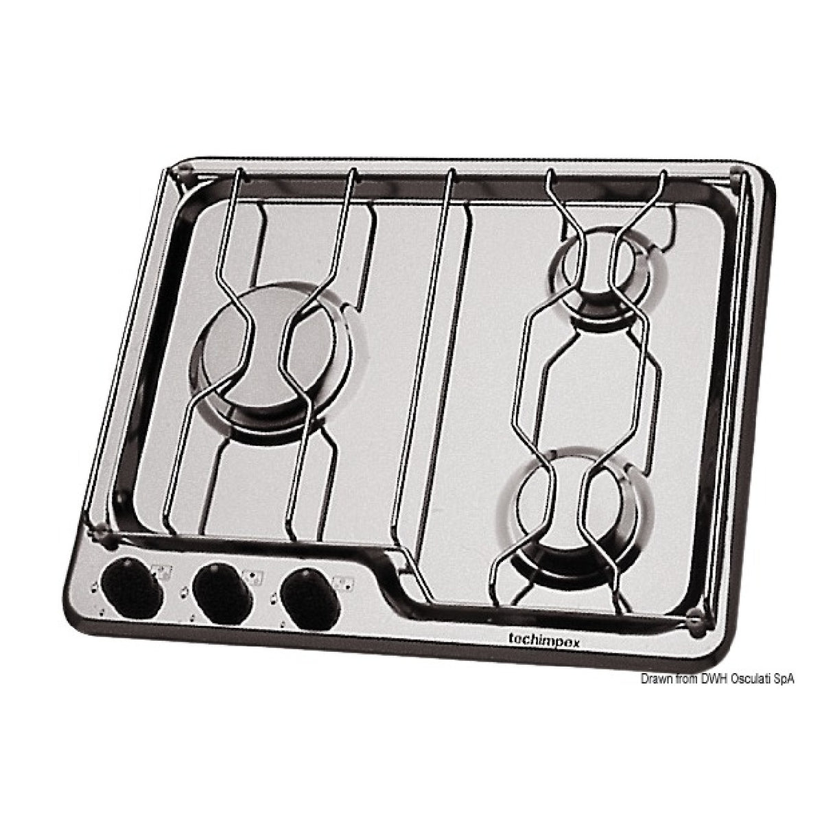 Techimpex Piano cottura a gas 2 o 3 fuochi per barche 50.100.52/53