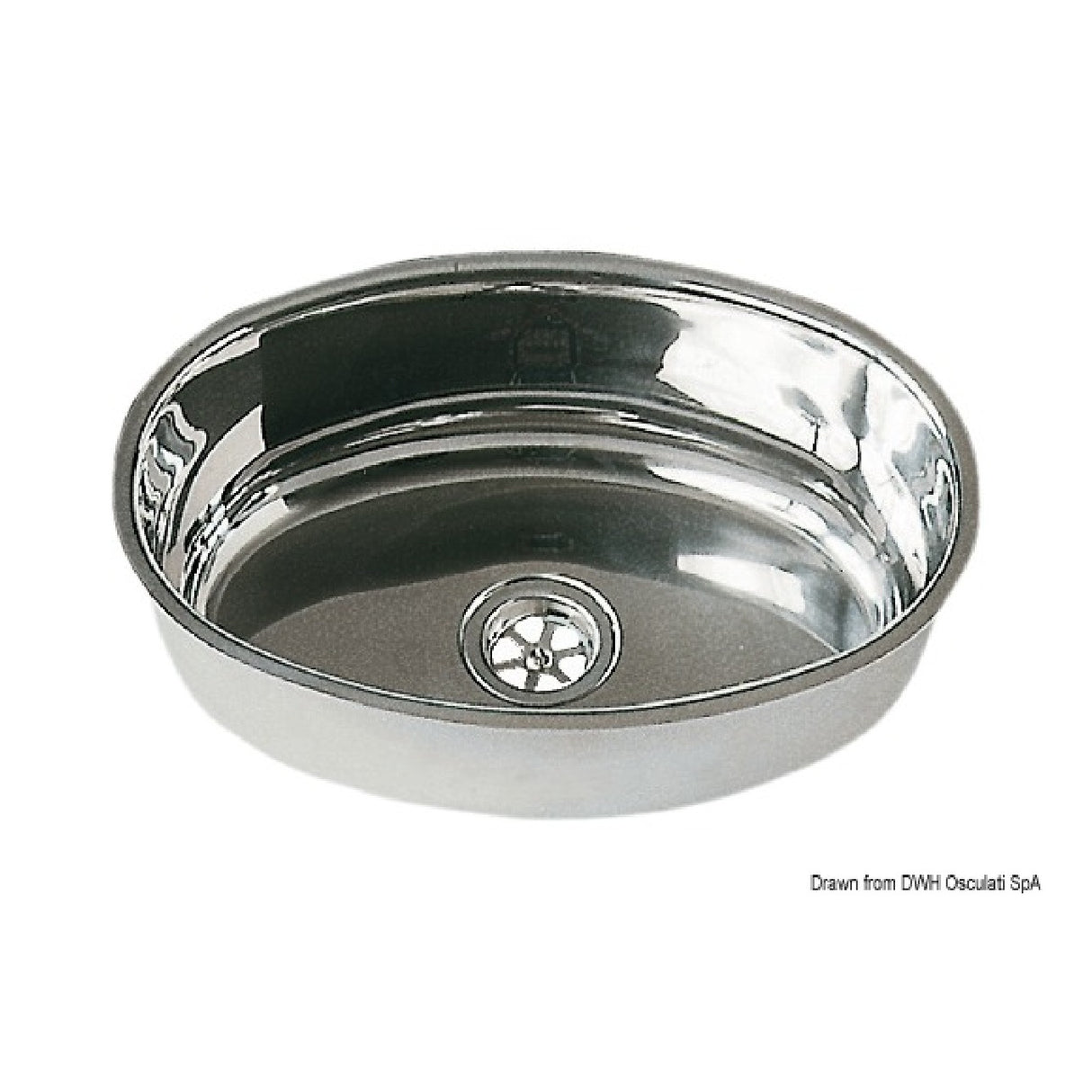 Osculati Oval Edelstahlspüle 240 x 375 mm 50.186.84