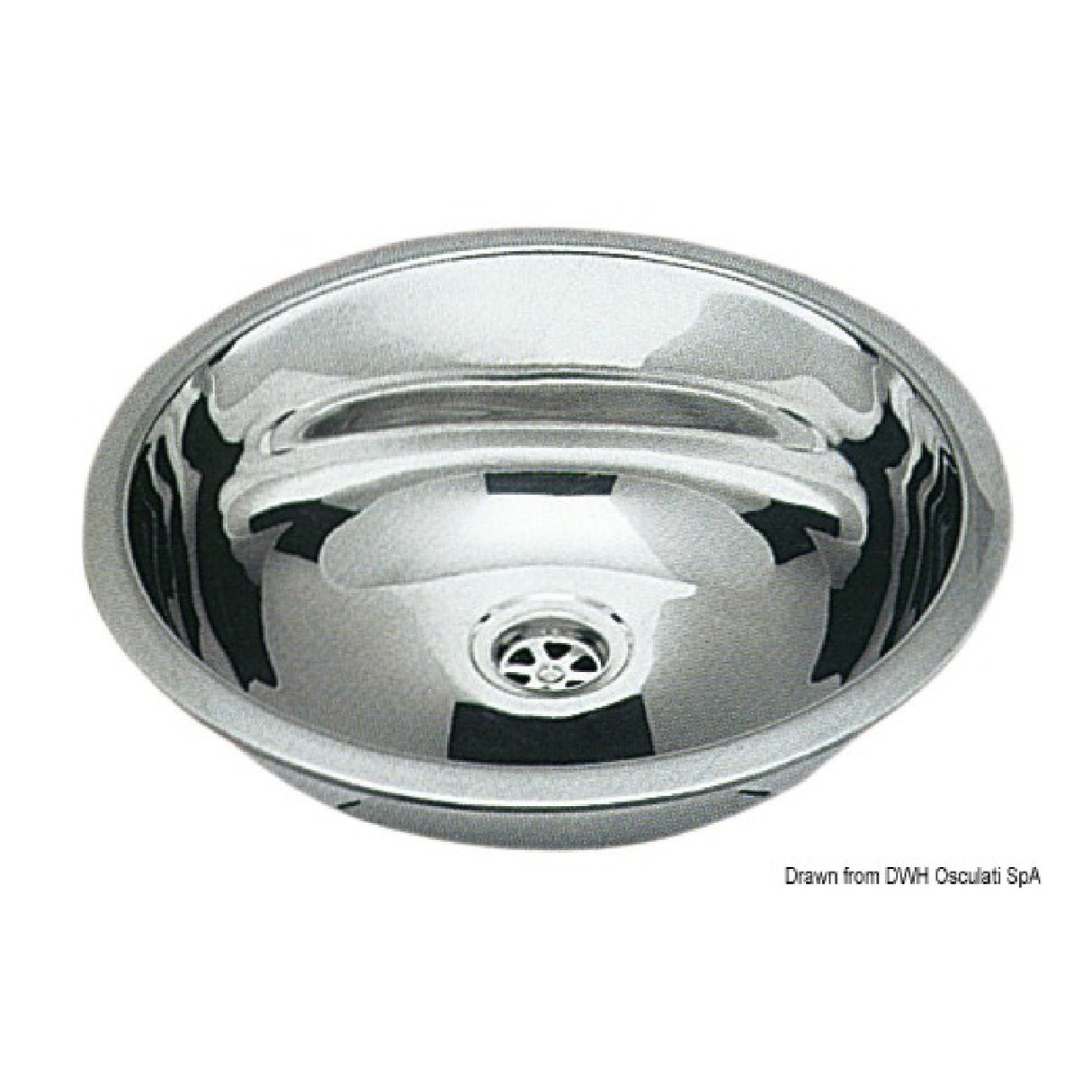 Fregadero redondo de acero inoxidable Osculati 387 mm 50.186.85