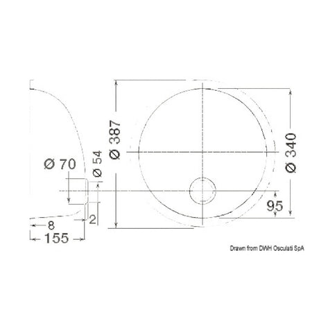 Osculati Lavello inox tondo 387 mm 50.186.85
