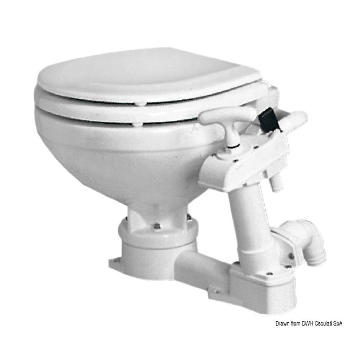 Osculati Compact Manual Toilet with Wooden Seat 50.207.25