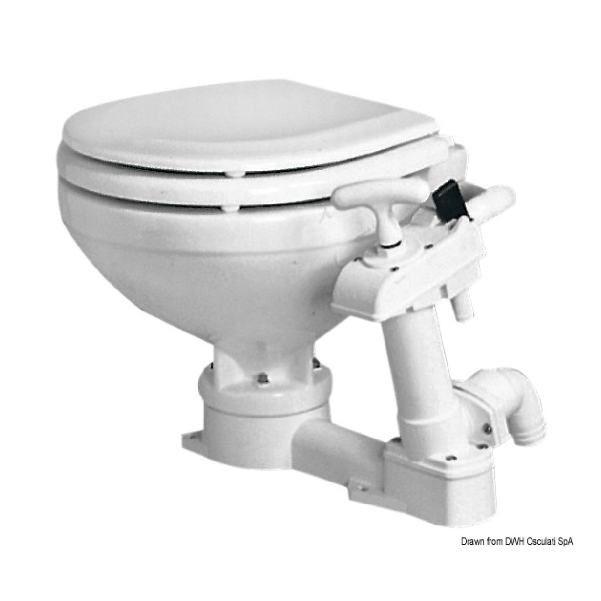 Osculati Kompakt-Hand-WC mit Holzsitz 50.207.25