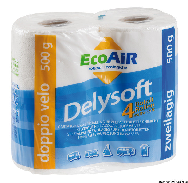 Osculati Pack de 4 rollos de papel higiénico soluble en agua 50.210.01