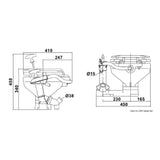 Inodoro manual JABSCO WC Barco 2018 compacto 29090-5000 (0302909050)