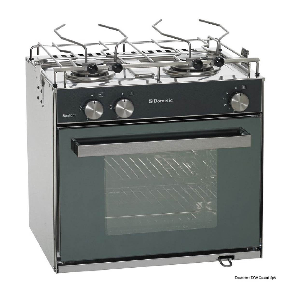 Cocina de gas compacta y delgada con horno Dometic