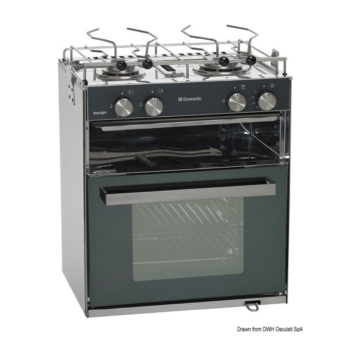 Cocina de gas compacta y delgada con horno Dometic