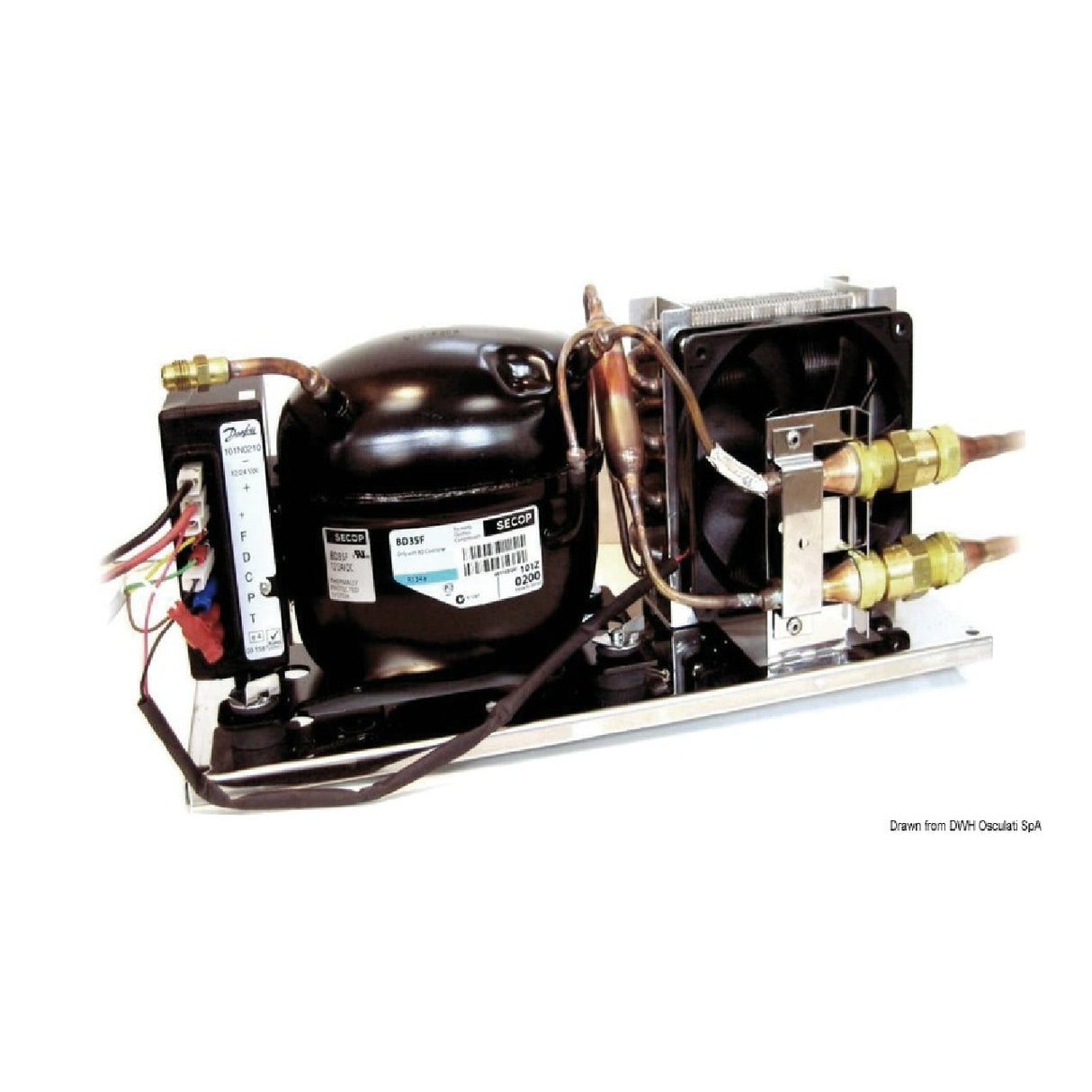 Unidad de refrigeración Isotherm de Webasto Marine Secop completa con evaporador ventilado VE150
