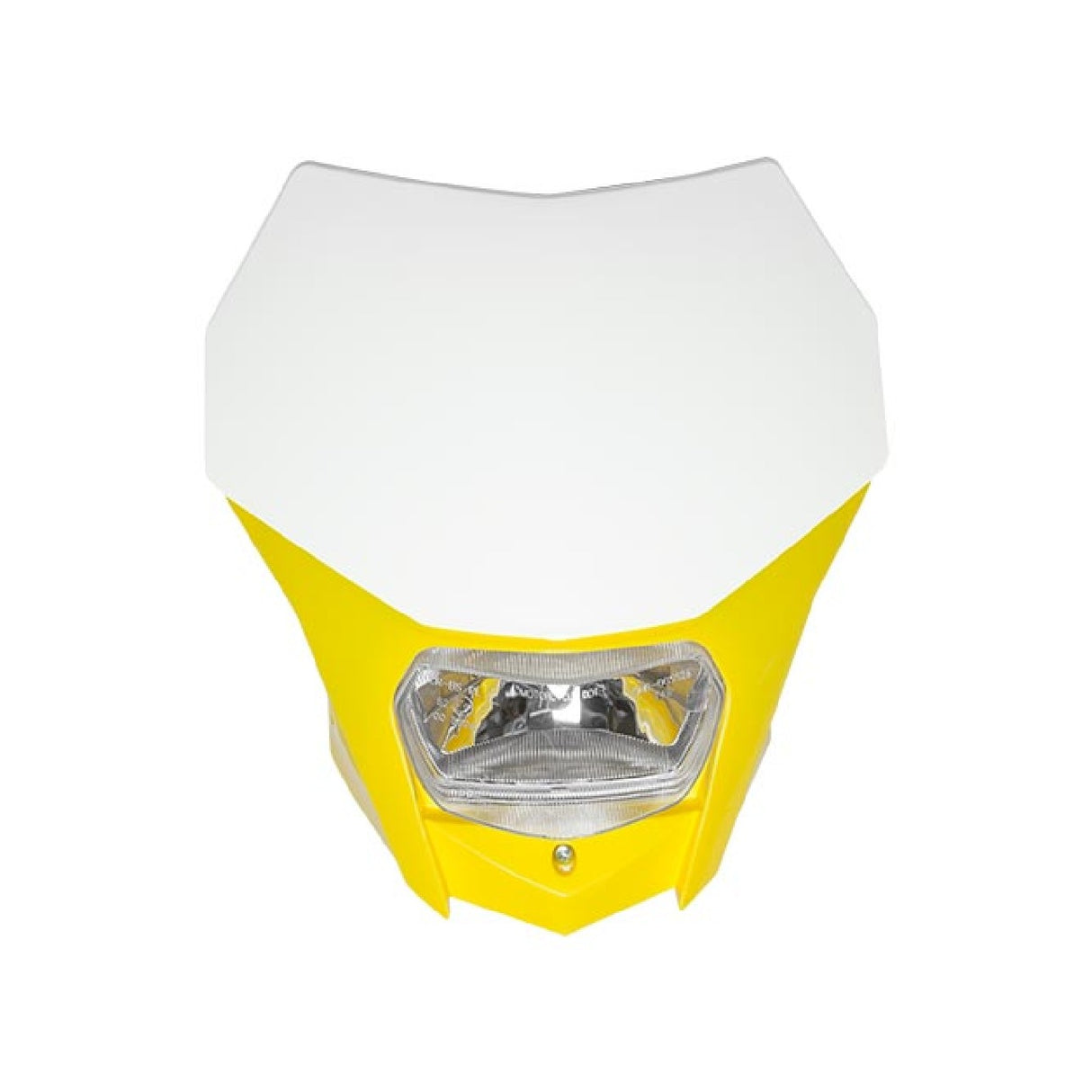 Circuit Mascherina Portafaro Enduro BAGUS Bianco-Giallo Lampada Alogena 12V 35W