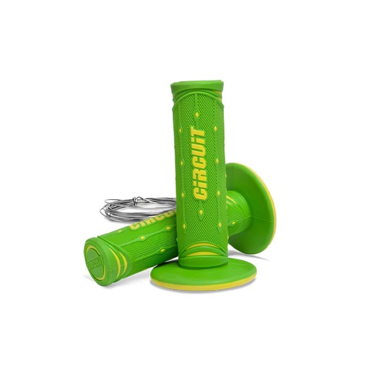 Puños para motocicleta Circuit Equipment JUPITER, verde-amarillo fluorescente, MA042-276